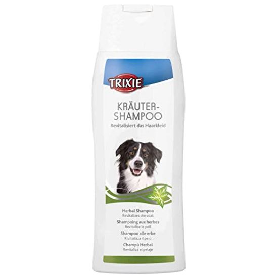 Trixie Herbal Shampoo revitalizes your dog's coat. Made with Natural Herbal Extracts  which nourishes the skin. Suitable for long haired dogs. Leaves them with shiny coat.  Suitable for all breeds